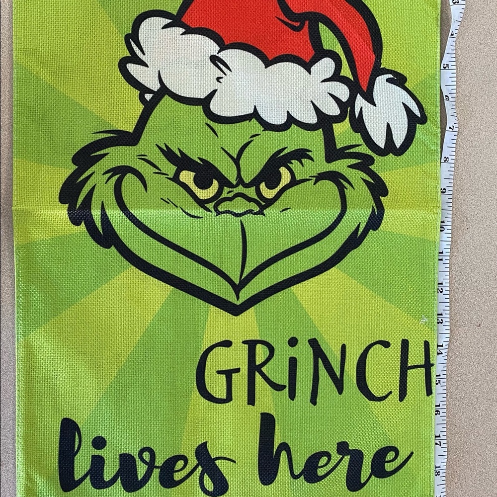 Grinch garden flag